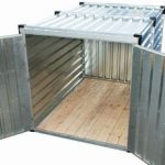 Container de stockage en kit avec double porte ouverte